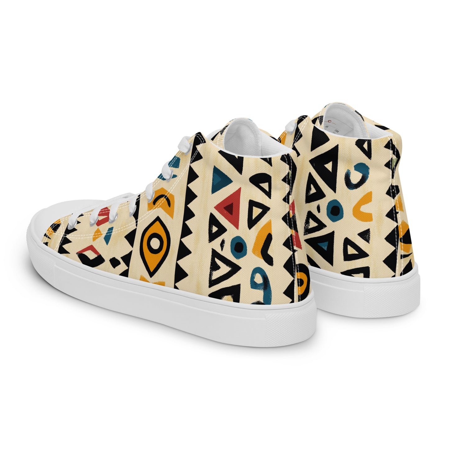 Women’s High Top Canvas Shoes – Amazigh Symbols and Berber Tribal Motifs