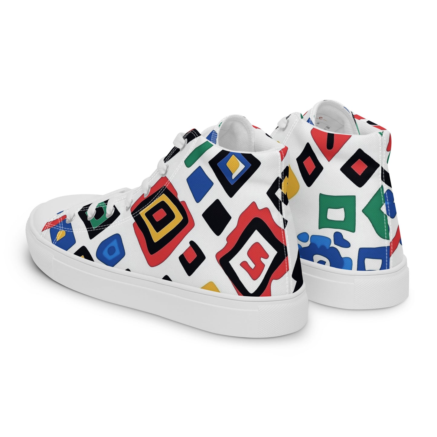 Women’s High Top Canvas Shoes – Amazigh Symbols and Berber Tribal Motifs