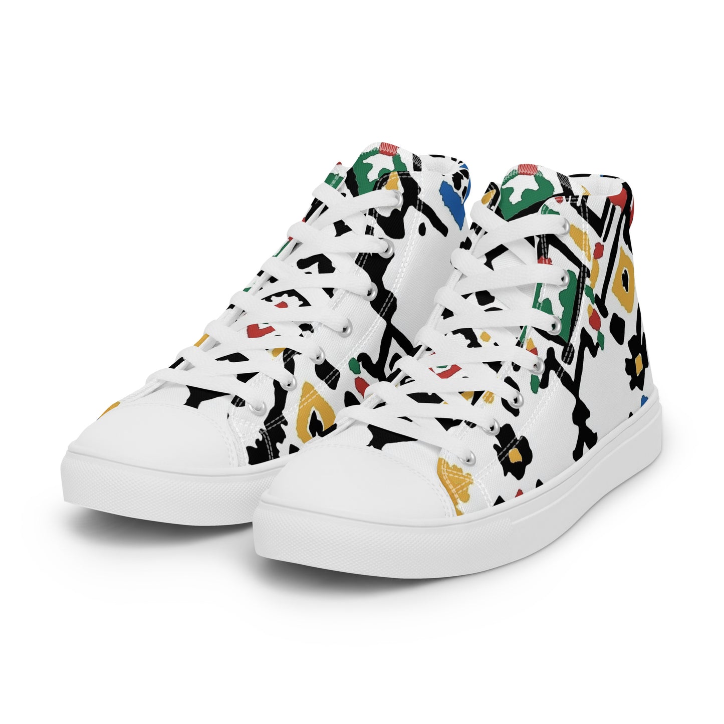 Women’s High Top Canvas Shoes – Amazigh Symbols and Berber-Inspired Art