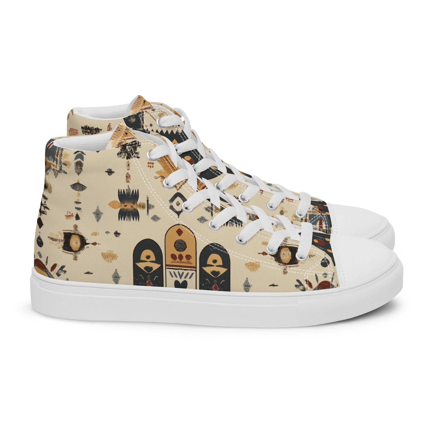 Women’s High Top Canvas Shoes – Elegant Berber Motifs and Amazigh Symbols