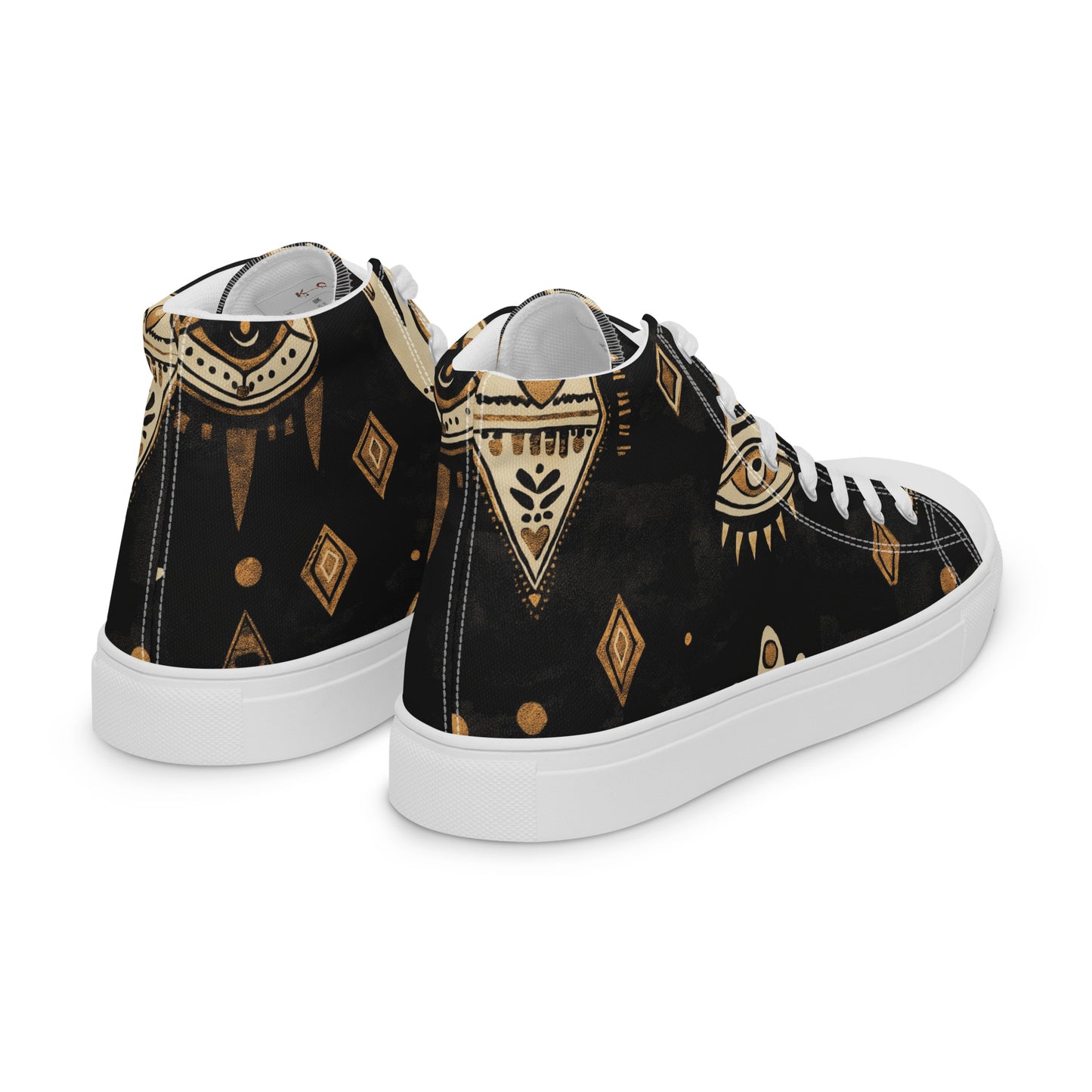 Women’s High Top Canvas Shoes – Amazigh Symbols and Berber Tribal Motifs